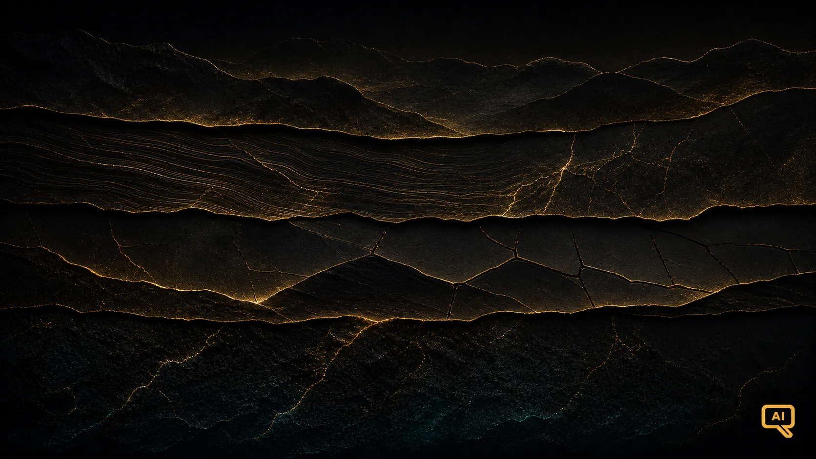 A dark illustration of golden light spreading through tiers of an organization from boardroom to frontline, representing enterprise-wide AI literacy